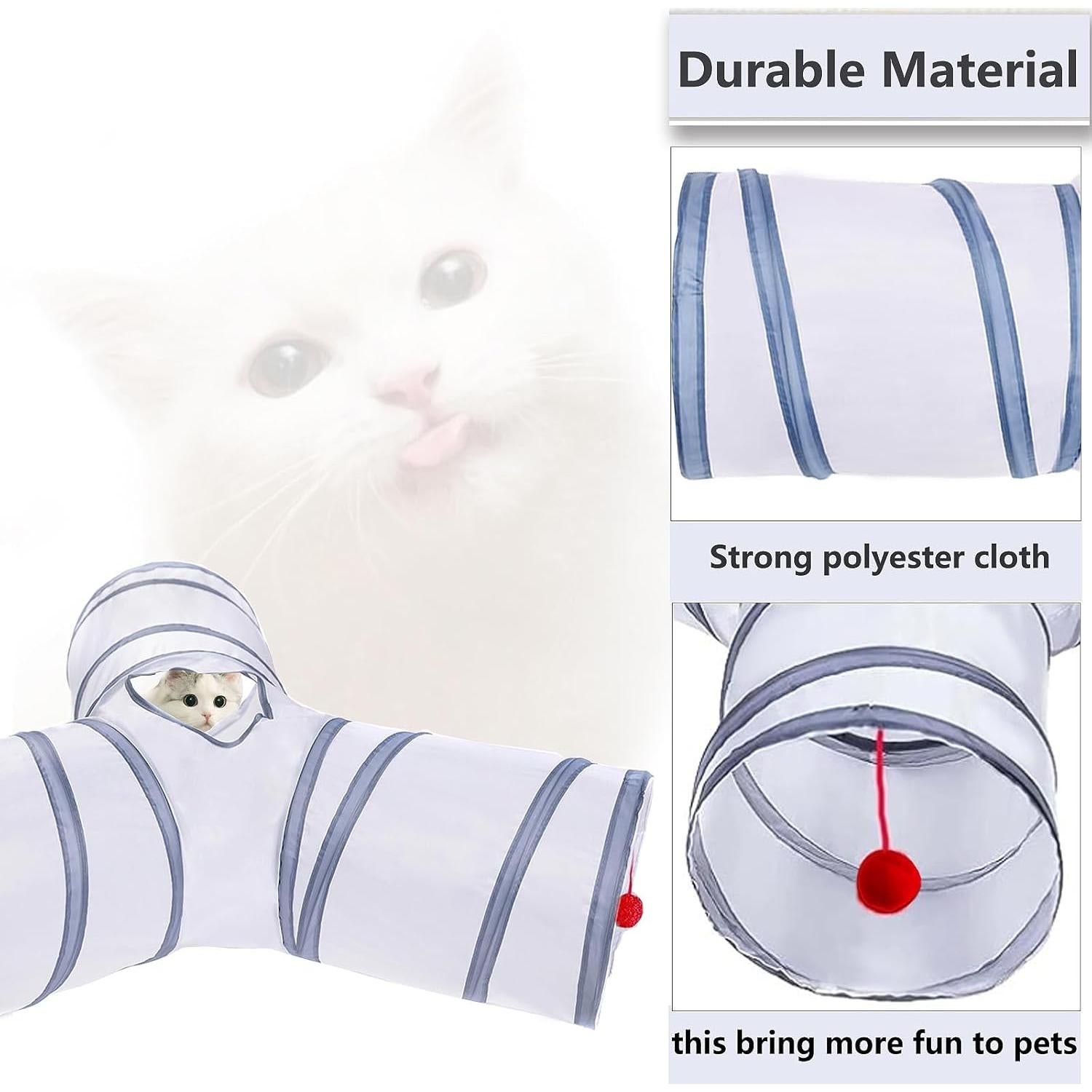 Túneles de Juguete para Gatos Deofun 3 Vías Colorido Plegable