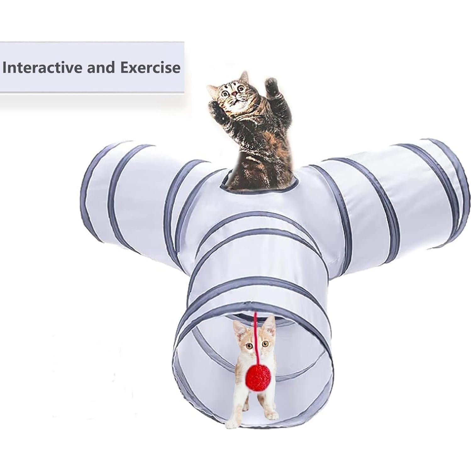 Túneles de Juguete para Gatos Deofun 3 Vías Colorido Plegable