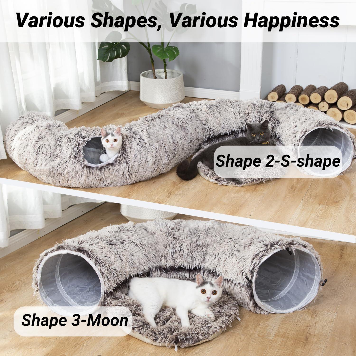 Cama y túnel para gatos y perros LUCKITTY 2.04m felpa suave