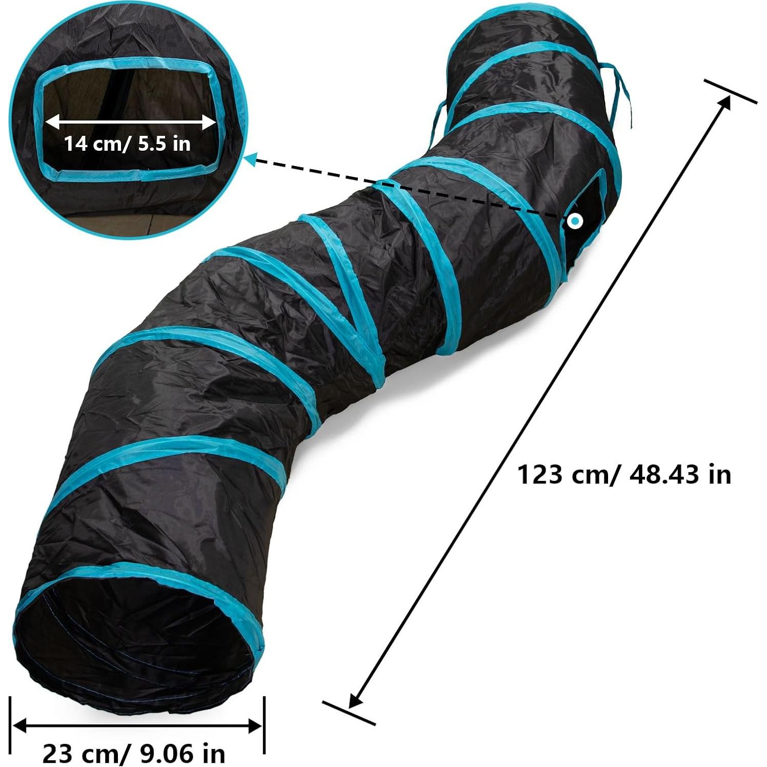Túnel para Gatos Qinxuepet S-2 Vías Plegable 121.9x24.1cm