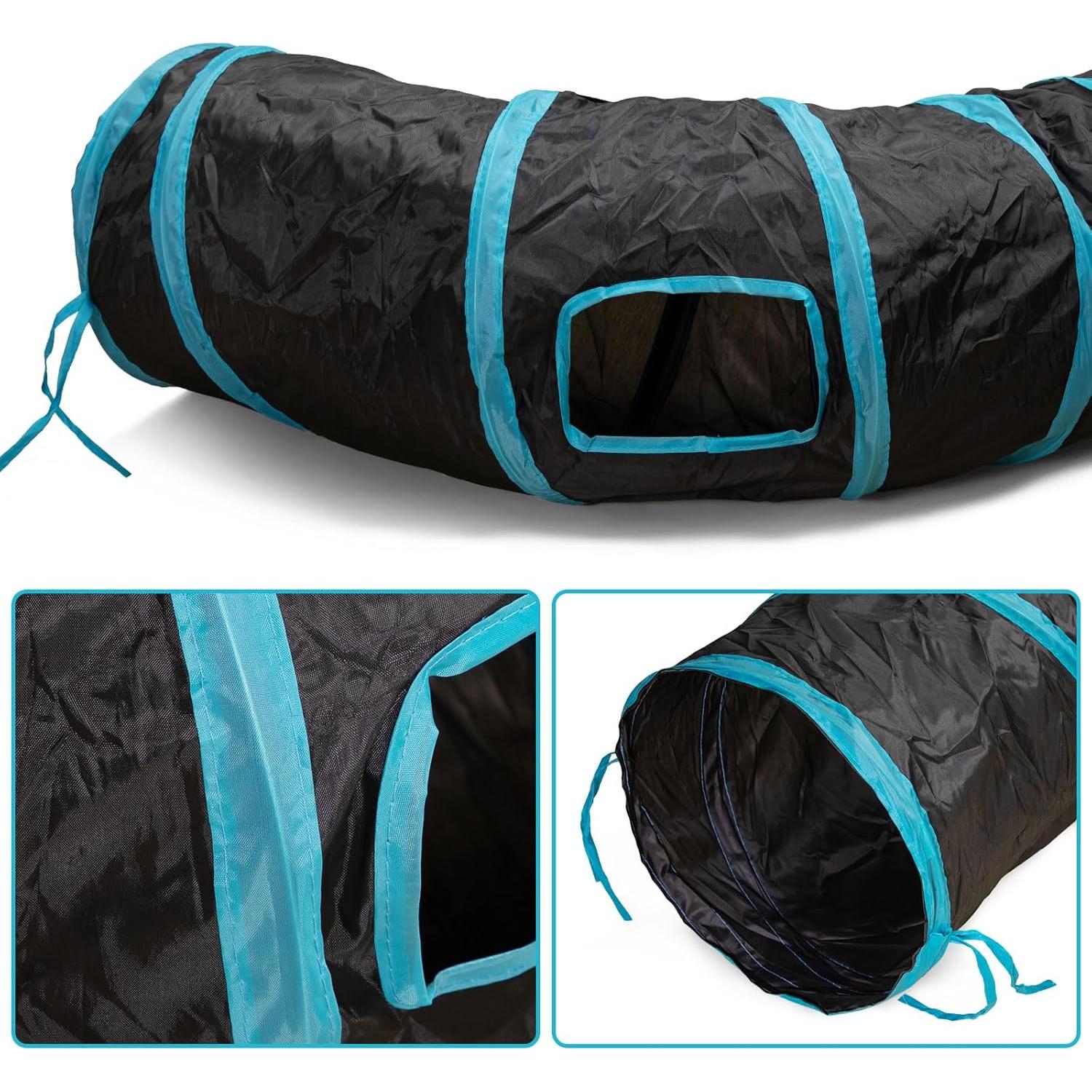 Túnel para Gatos Qinxuepet S-2 Vías Plegable 121.9x24.1cm