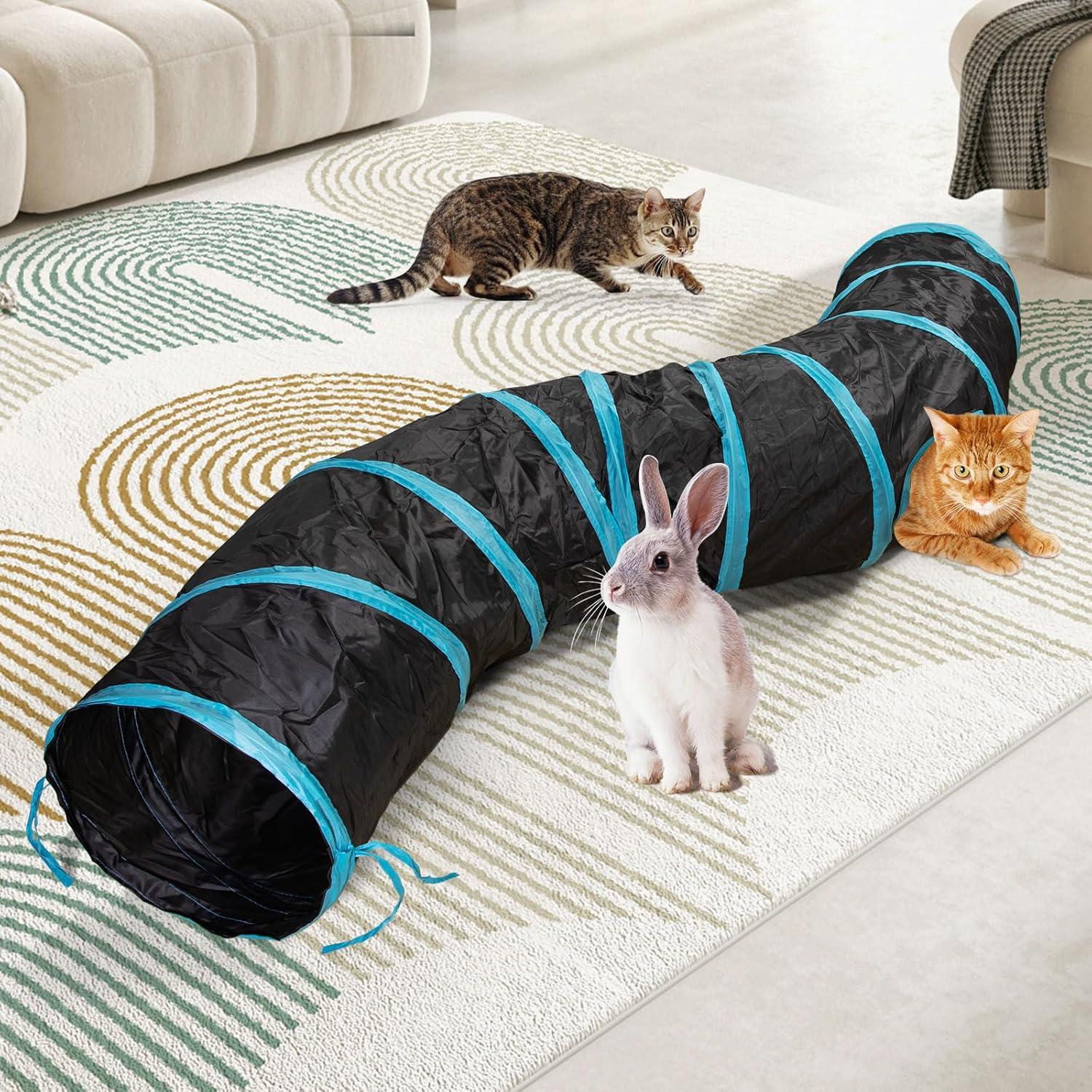 Túnel para Gatos Qinxuepet S-2 Vías Plegable 121.9x24.1cm