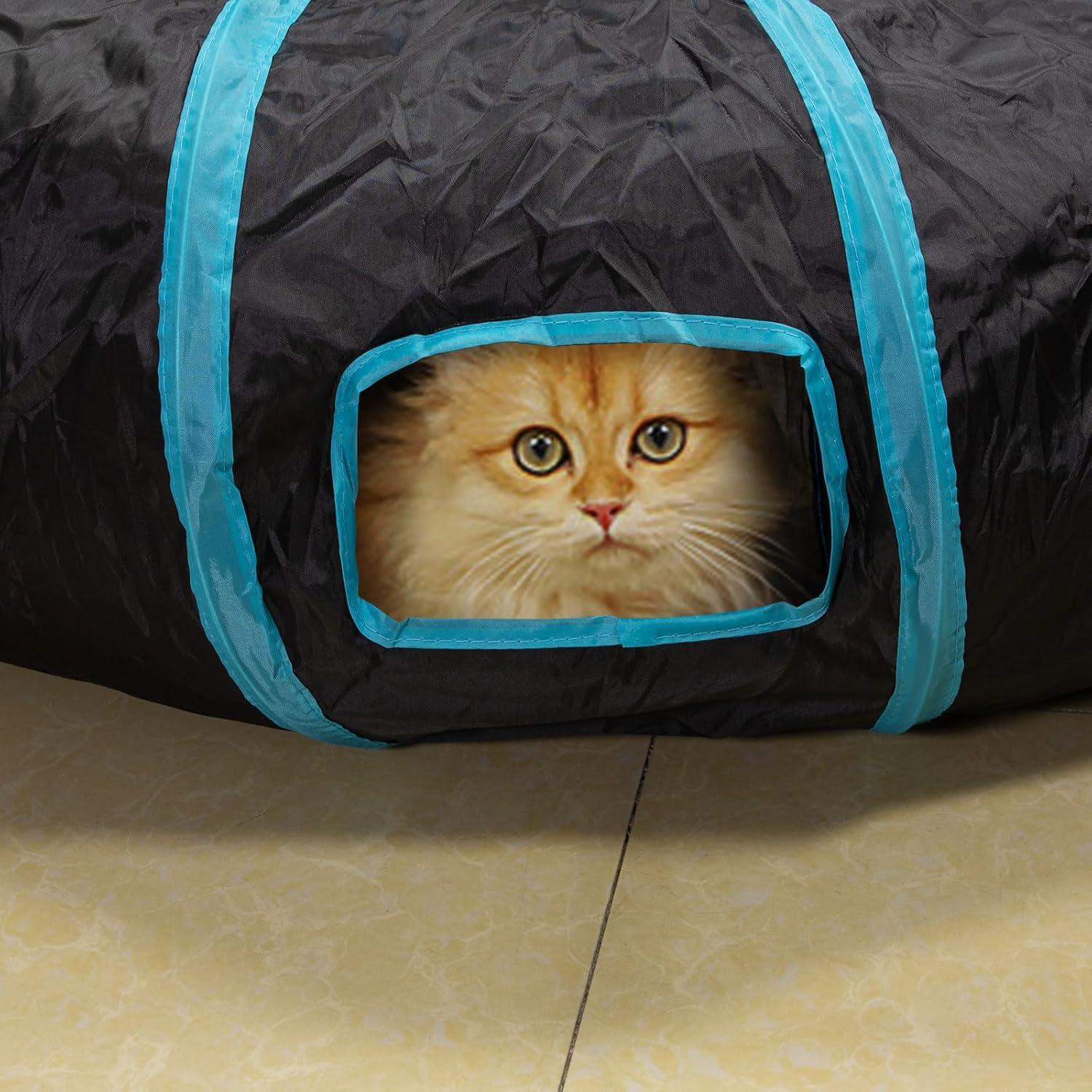 Túnel para Gatos Qinxuepet S-2 Vías Plegable 121.9x24.1cm