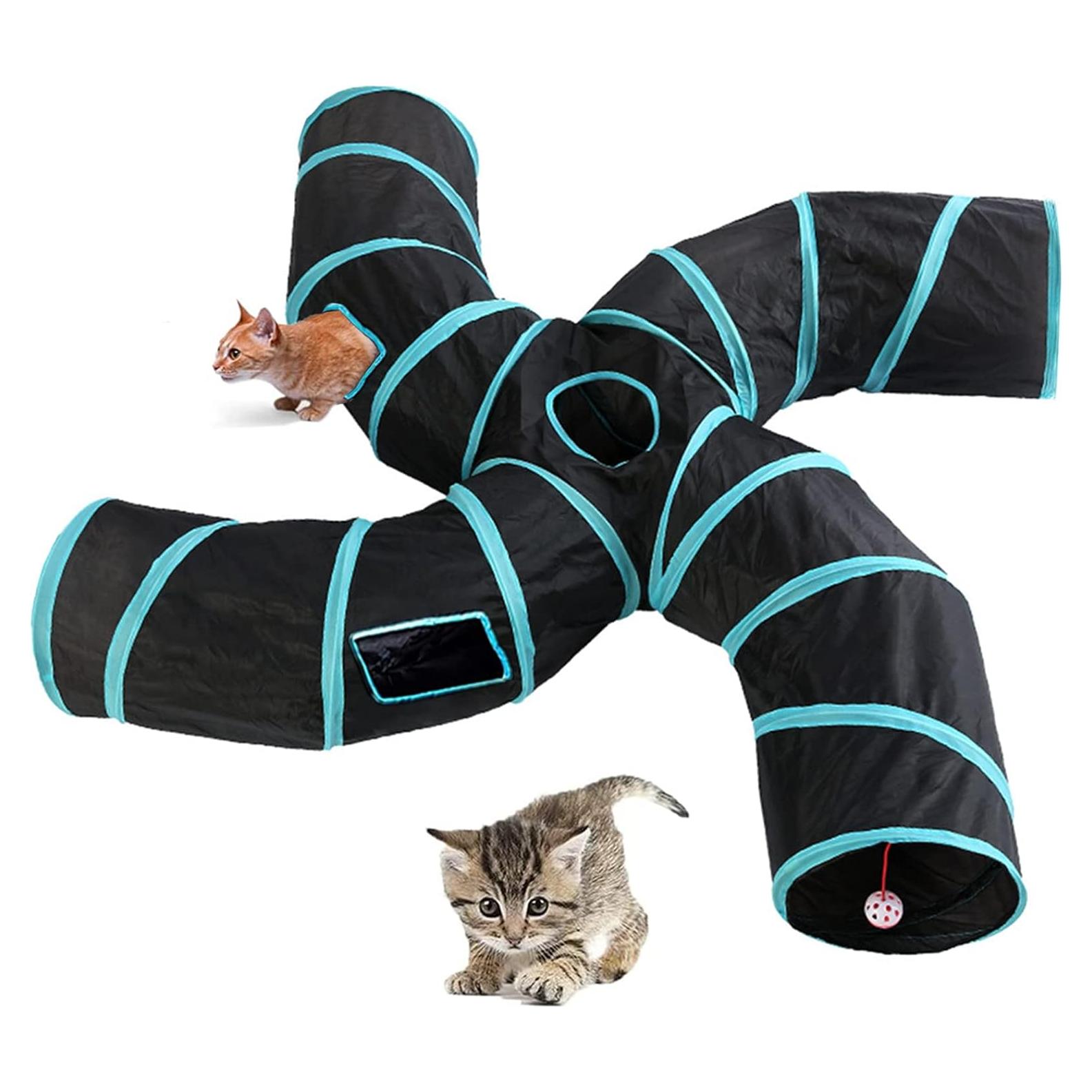 Túnel para Gatos Feesok 4 Vías Colapsable 31.75x30.48cm