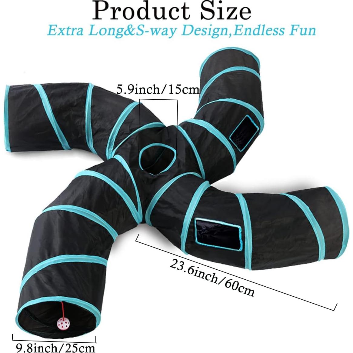 Túnel para Gatos Feesok 4 Vías Colapsable 31.75x30.48cm