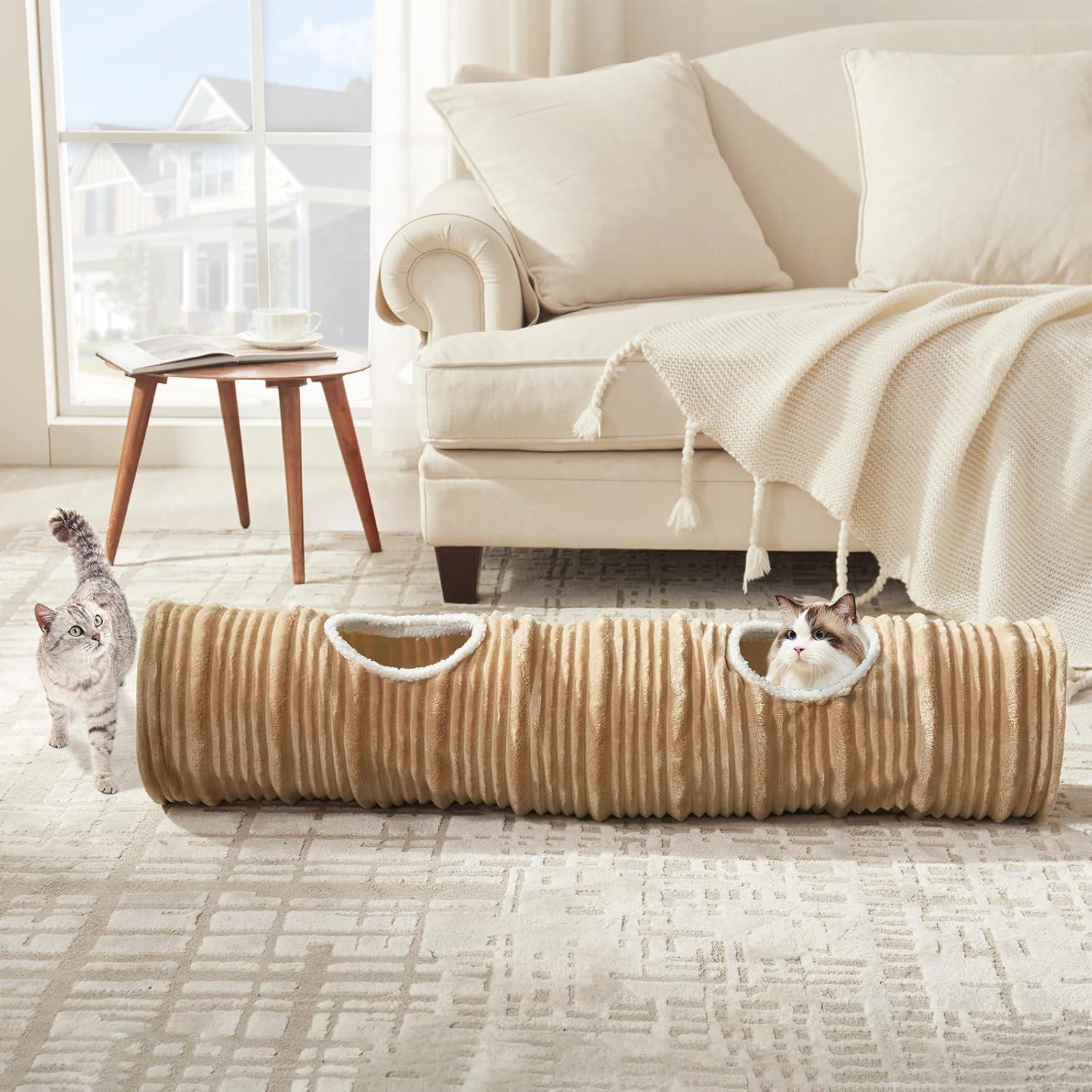 Túnel para Gatos Flashing Fire 115 cm Beige Colapsable