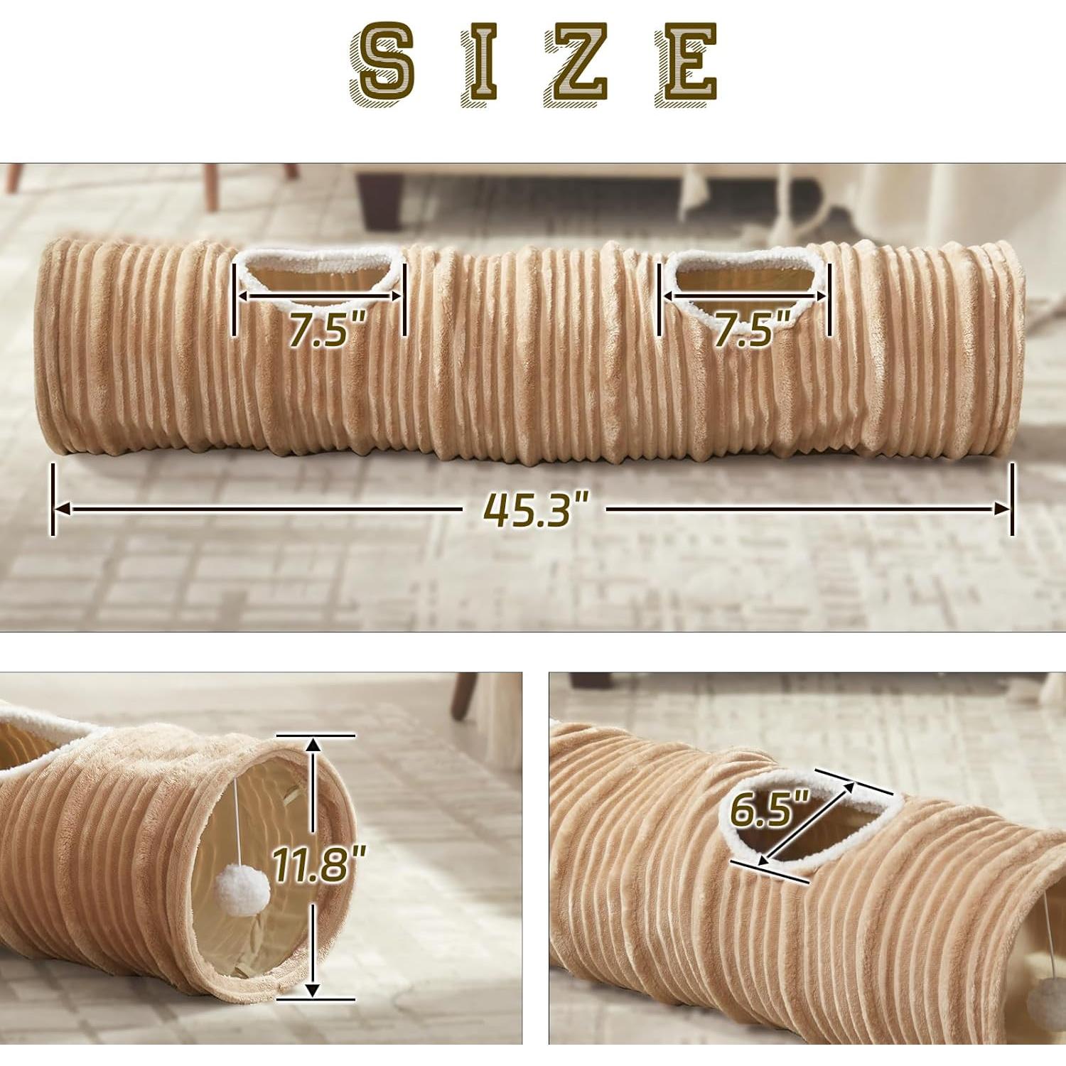 Túnel para Gatos Flashing Fire 115 cm Beige Colapsable