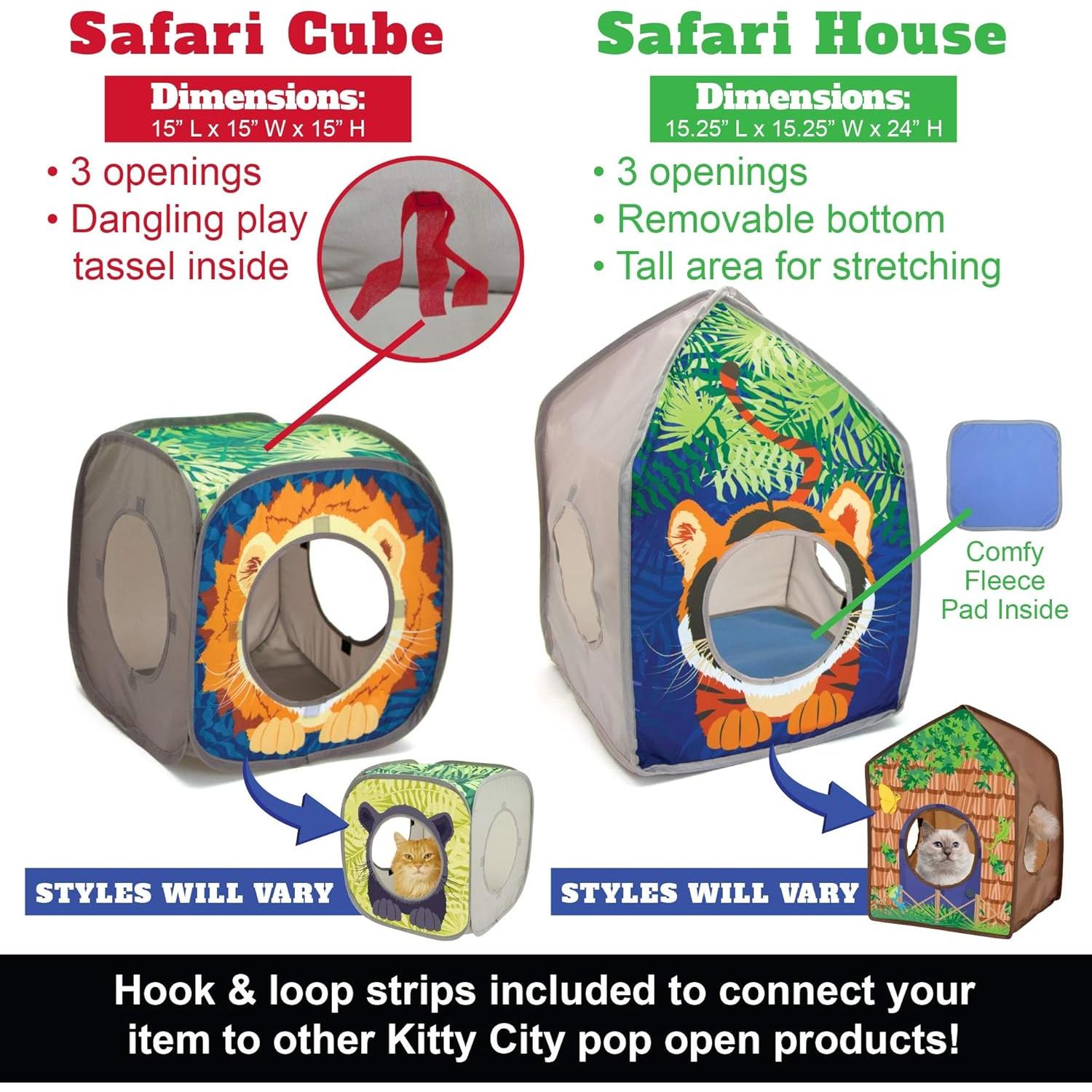 Cubo Plegable para Gatos Kitty City Safari Jungle 38 cm