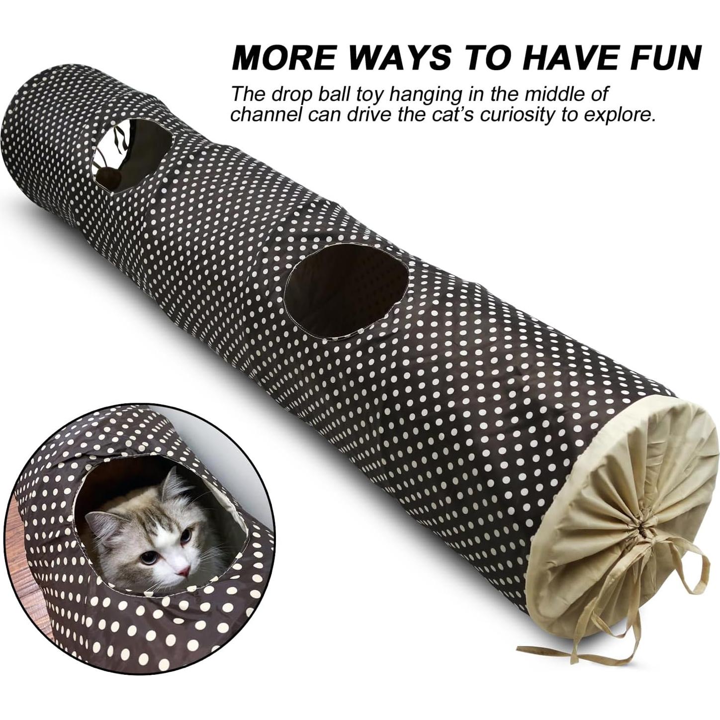 Túnel para Gatos TTCAT Plegable 125 cm con Bola de Felpa