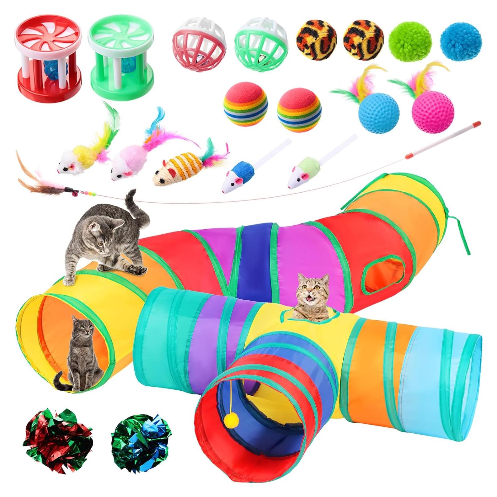 Conjunto de Juguetes para Gatos Wettarn 22 Piezas Colorido