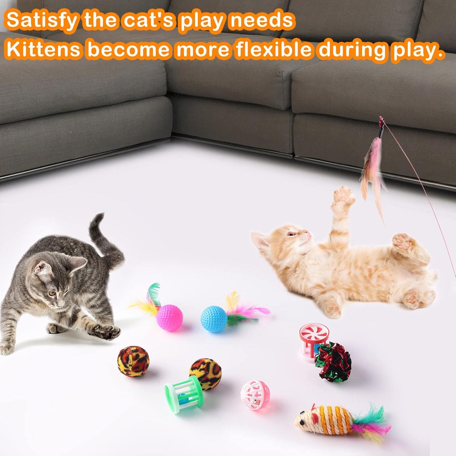 Conjunto de Juguetes para Gatos Wettarn 22 Piezas Colorido