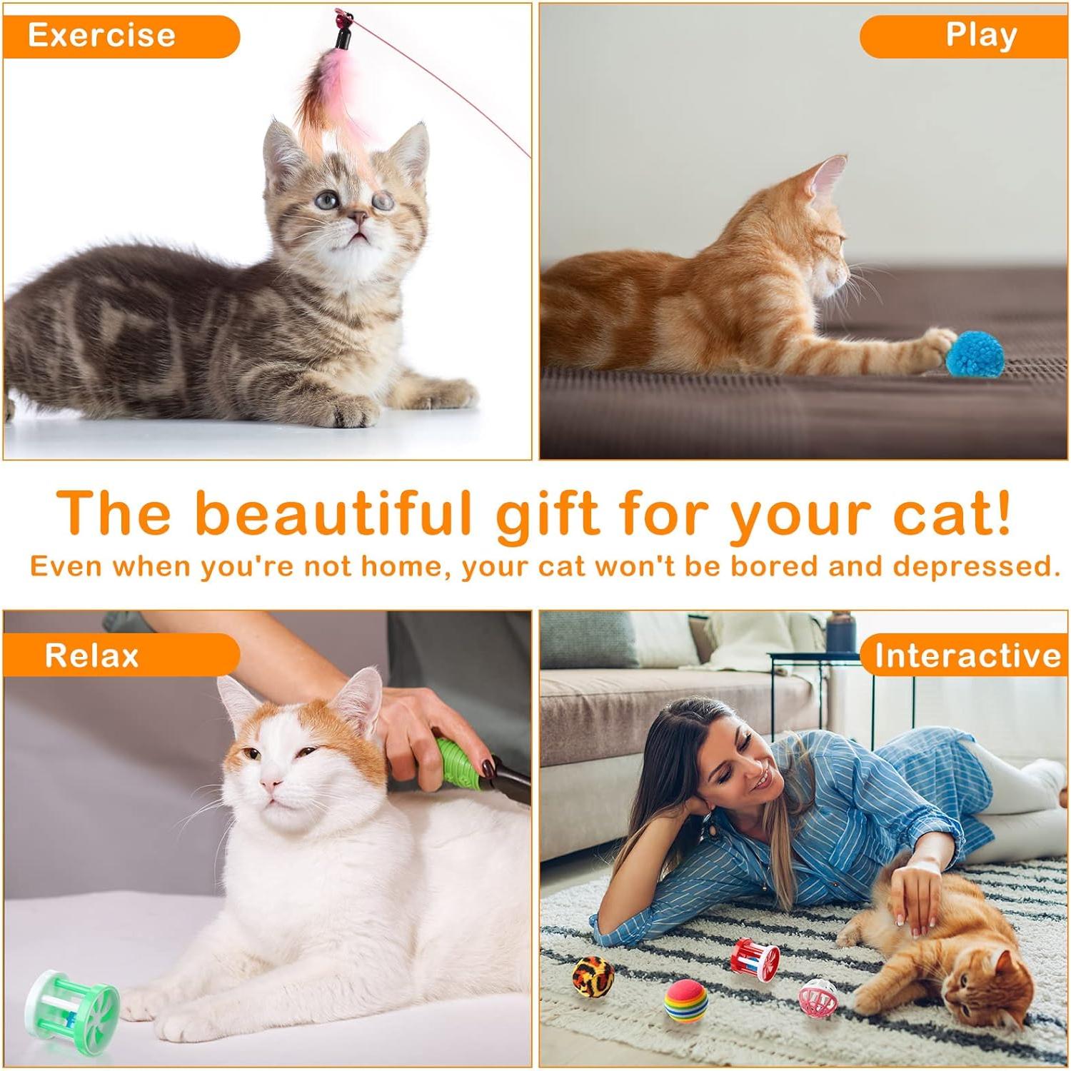 Conjunto de Juguetes para Gatos Wettarn 22 Piezas Colorido