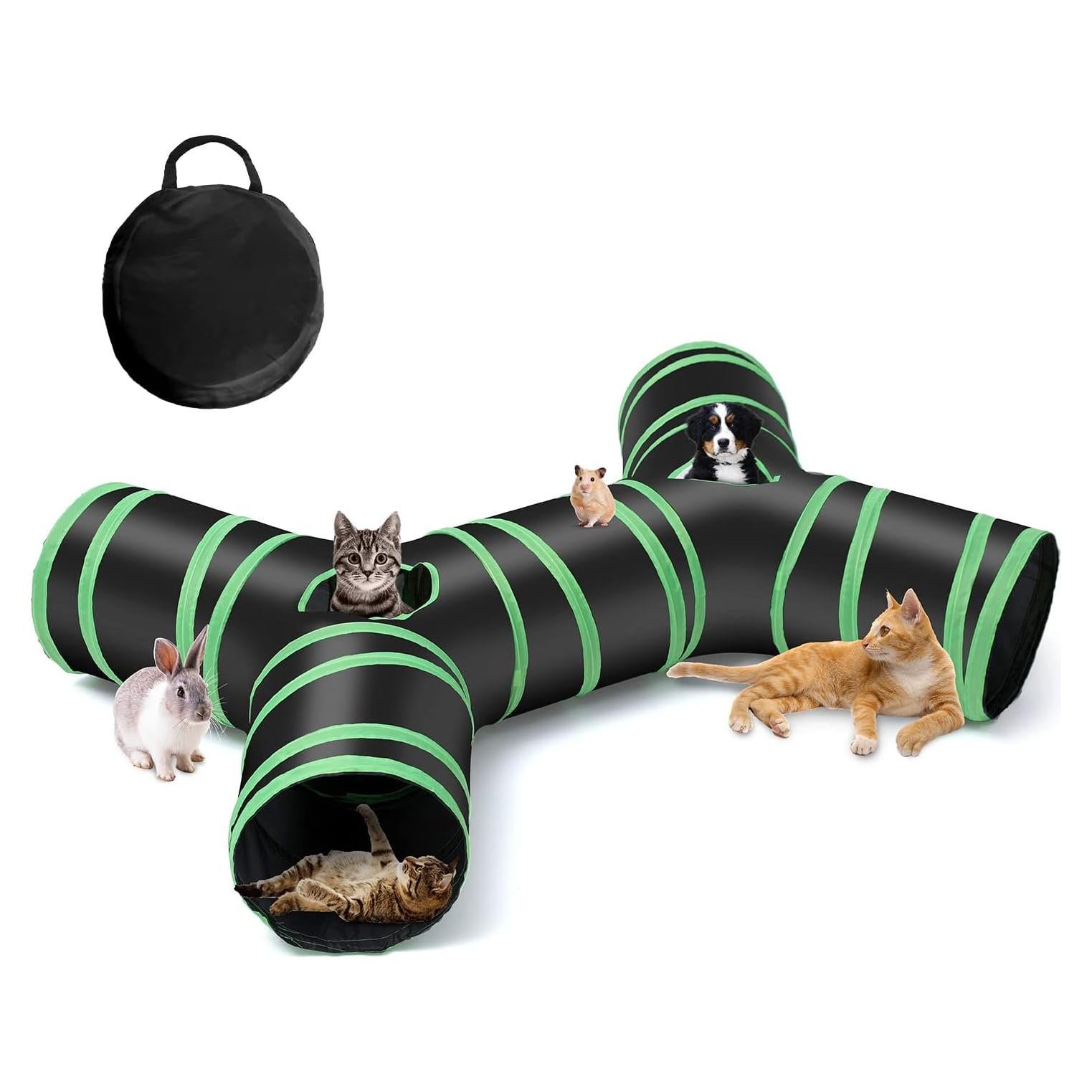 Túnel para Gatos YAMI 4 Vías Plegable con Bolsa 0.47 kg