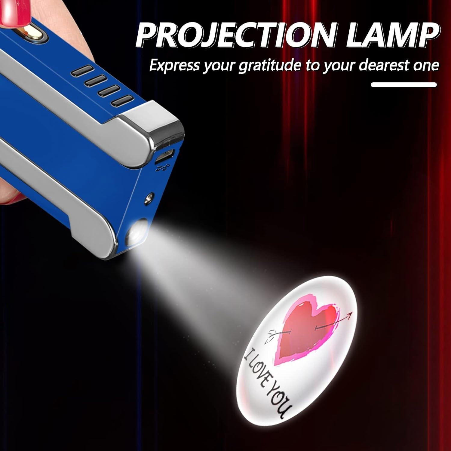 Encendedor Eléctrico Recargable USB BABOBIU Azul con Luz Proyectora