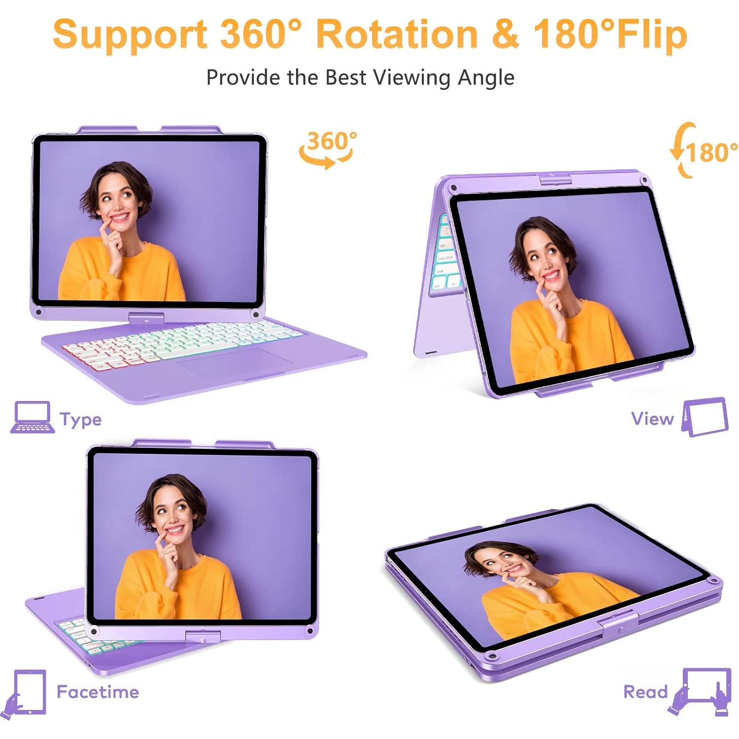 Funda Teclado Inalámbrico OYOSUOGG para iPad Pro 12.9" RGB