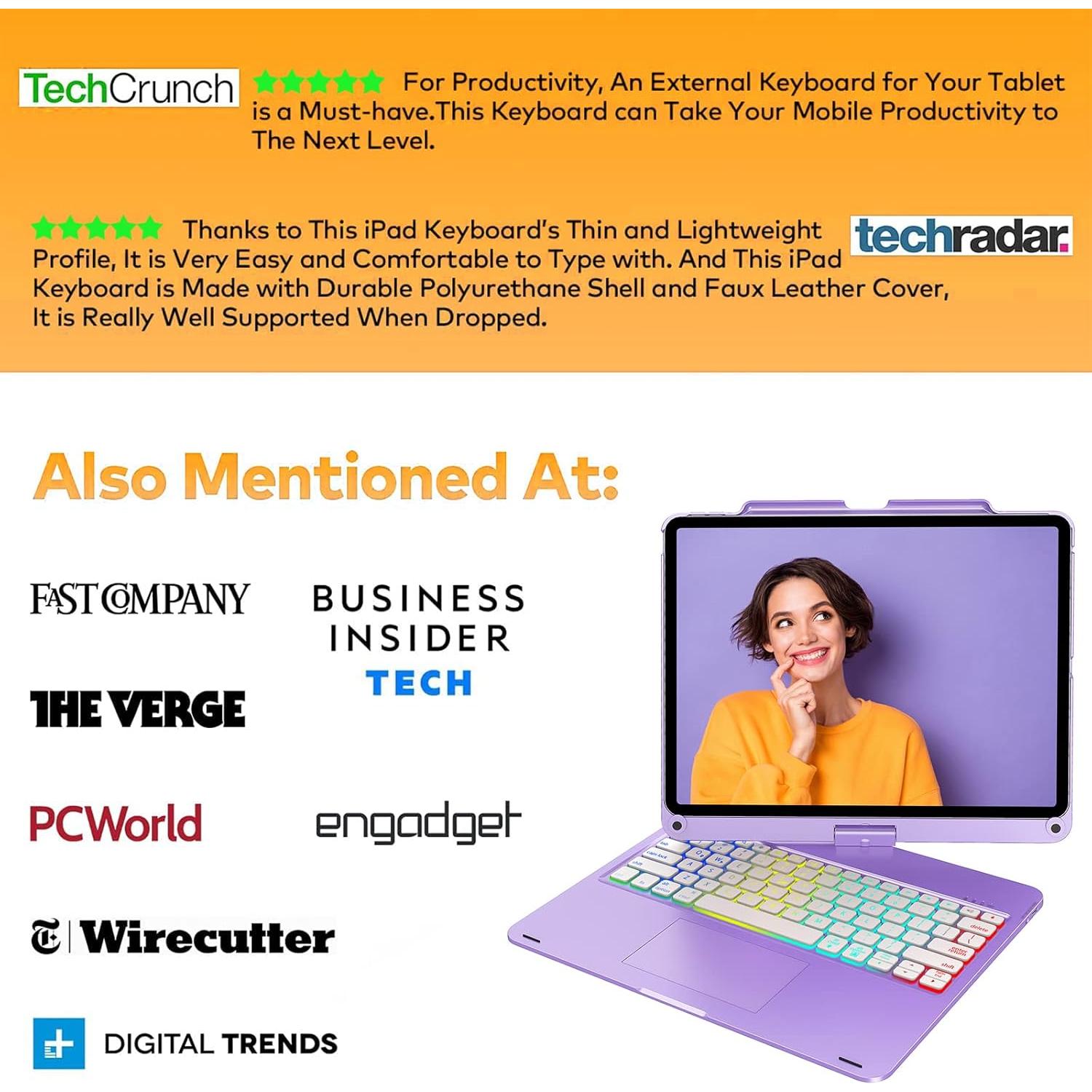 Funda Teclado Inalámbrico OYOSUOGG para iPad Pro 12.9" RGB