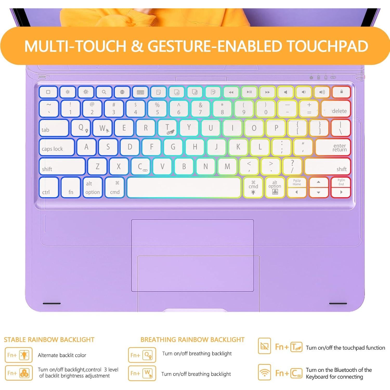 Funda Teclado Inalámbrico OYOSUOGG para iPad Pro 12.9" RGB