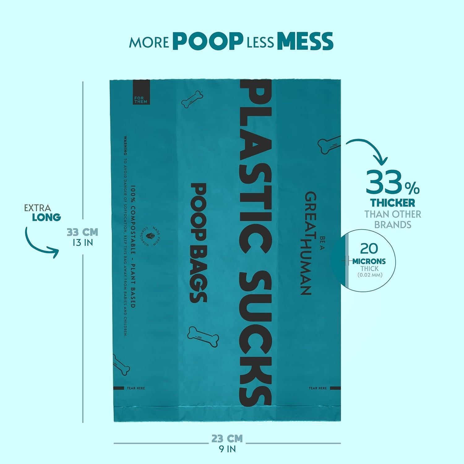 Bolsas Compostables para Perros GRAN HUMANO - 120 Unidades