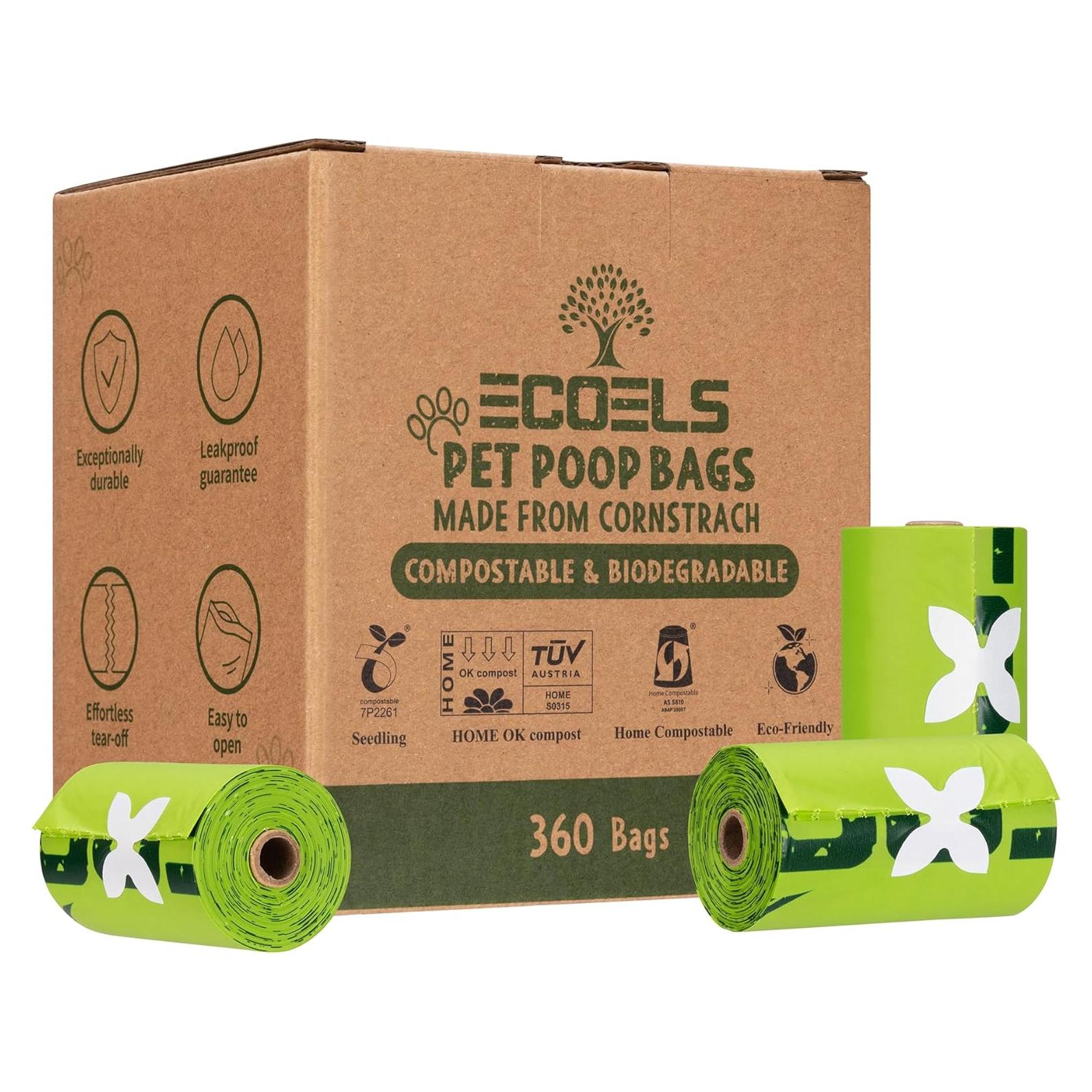 Bolsas de Poo Compostables ECOELS 360 Unidades 23x33cm