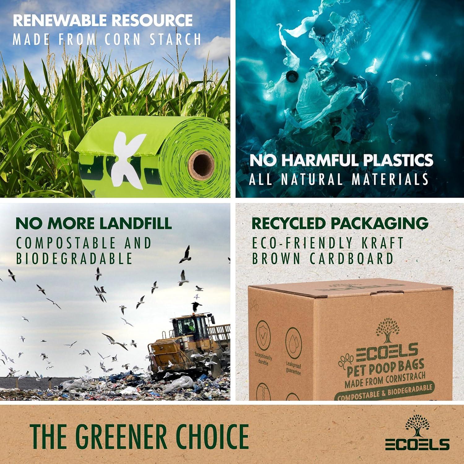 Bolsas de Poo Compostables ECOELS 360 Unidades 23x33cm