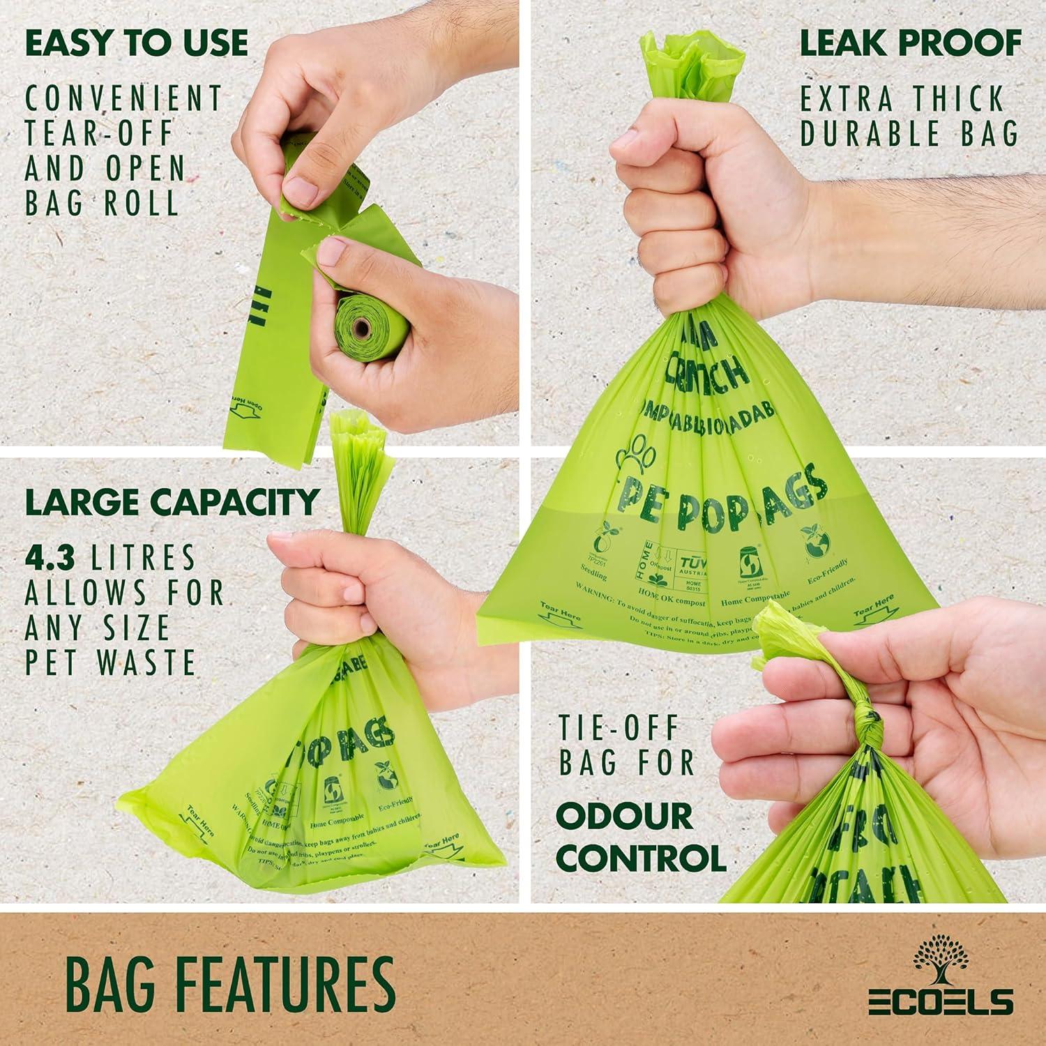 Bolsas de Poo Compostables ECOELS 360 Unidades 23x33cm