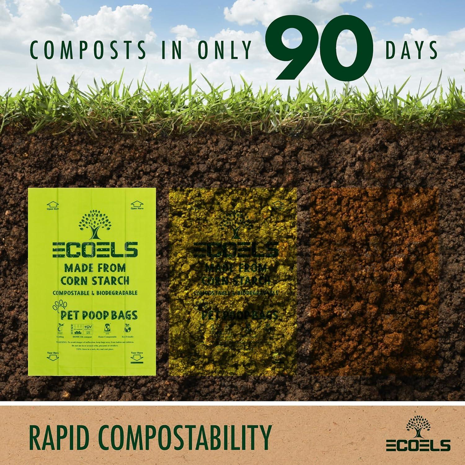 Bolsas de Poo Compostables ECOELS 360 Unidades 23x33cm