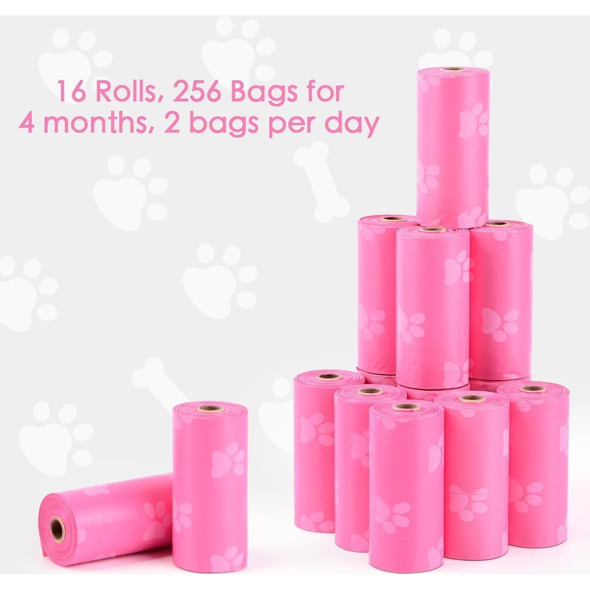 Bolsas para Excremento de Perro LIAYLILI 256 Unidades Rosa Aroma Lavanda