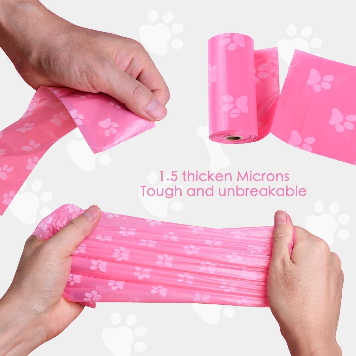 Bolsas para Excremento de Perro LIAYLILI 256 Unidades Rosa Aroma Lavanda