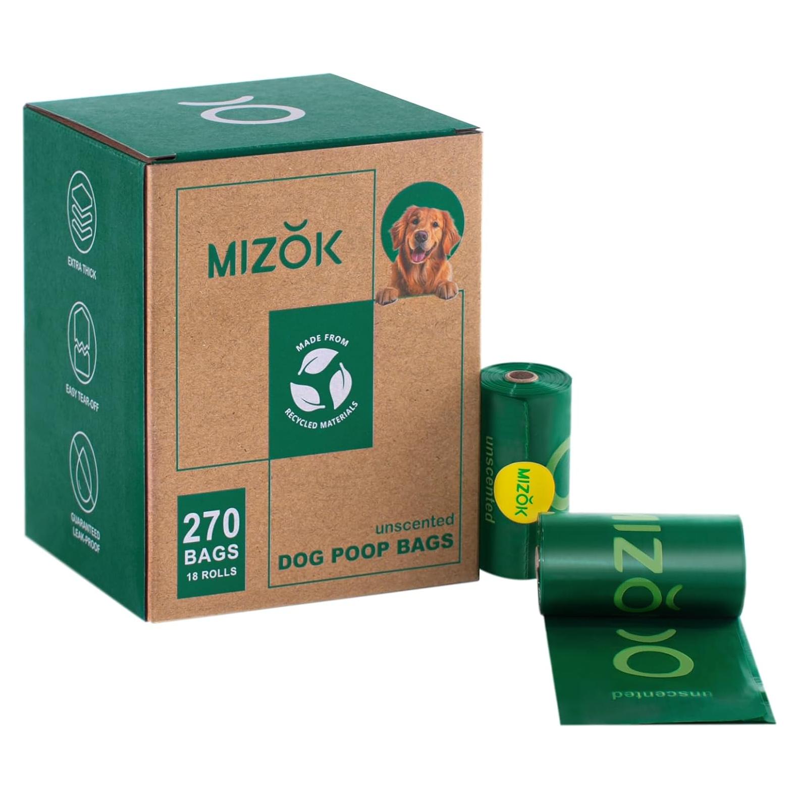 Bolsas de Excremento para Perros MIZOK 270 Unidades Recicladas