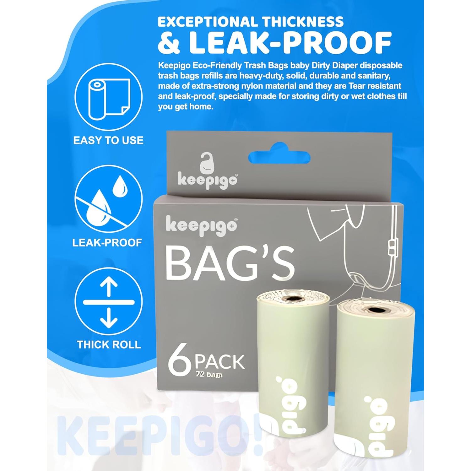 Bolsas Desechables Compostables Keepigo 72 Unidades XL