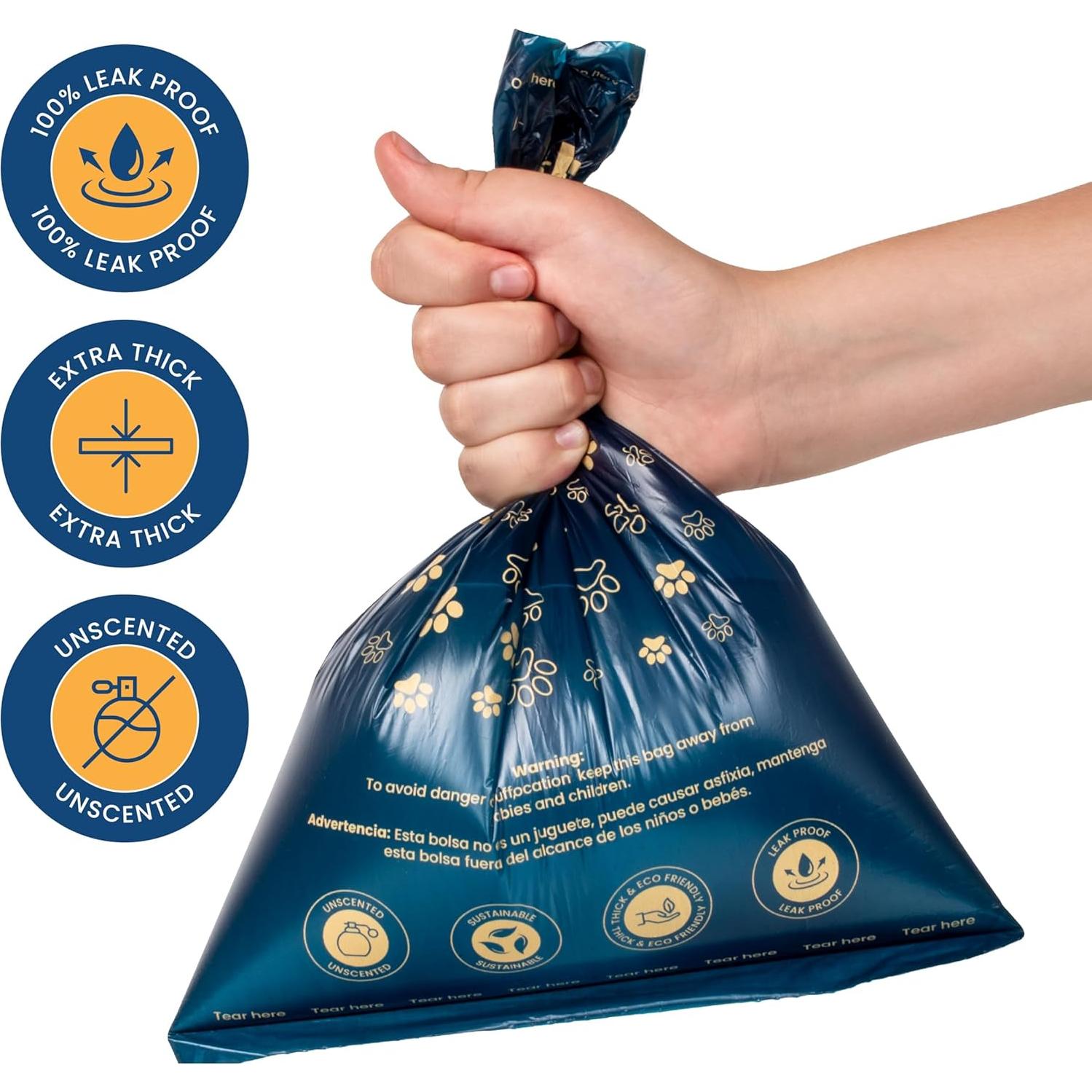 Bolsas para Excremento LOVING Paws - 140 Extra Gruesas y Resistentes