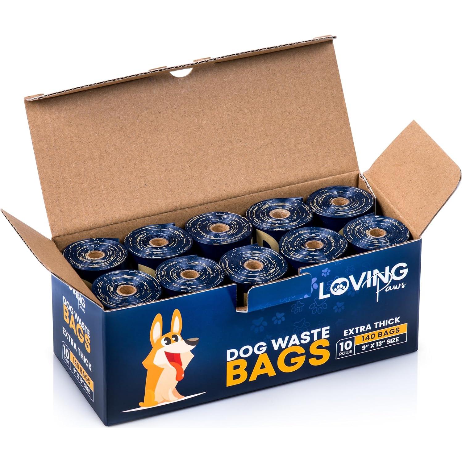 Bolsas para Excremento LOVING Paws - 140 Extra Gruesas y Resistentes