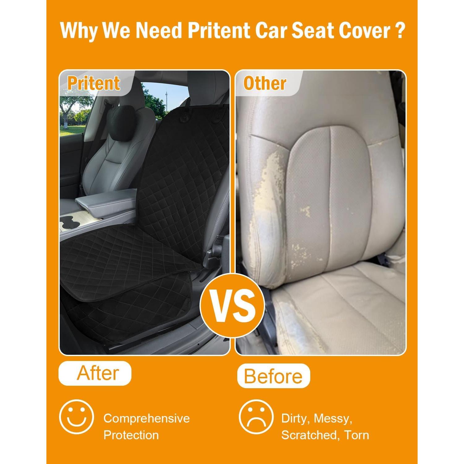 Cubierta de Asiento para Perros Pritent Antideslizante Negra