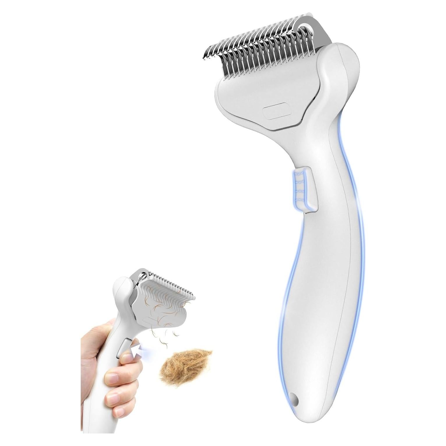 Cepillo Deshedding Profesional VVWVVW para Perros y Gatos - Pelo Largo