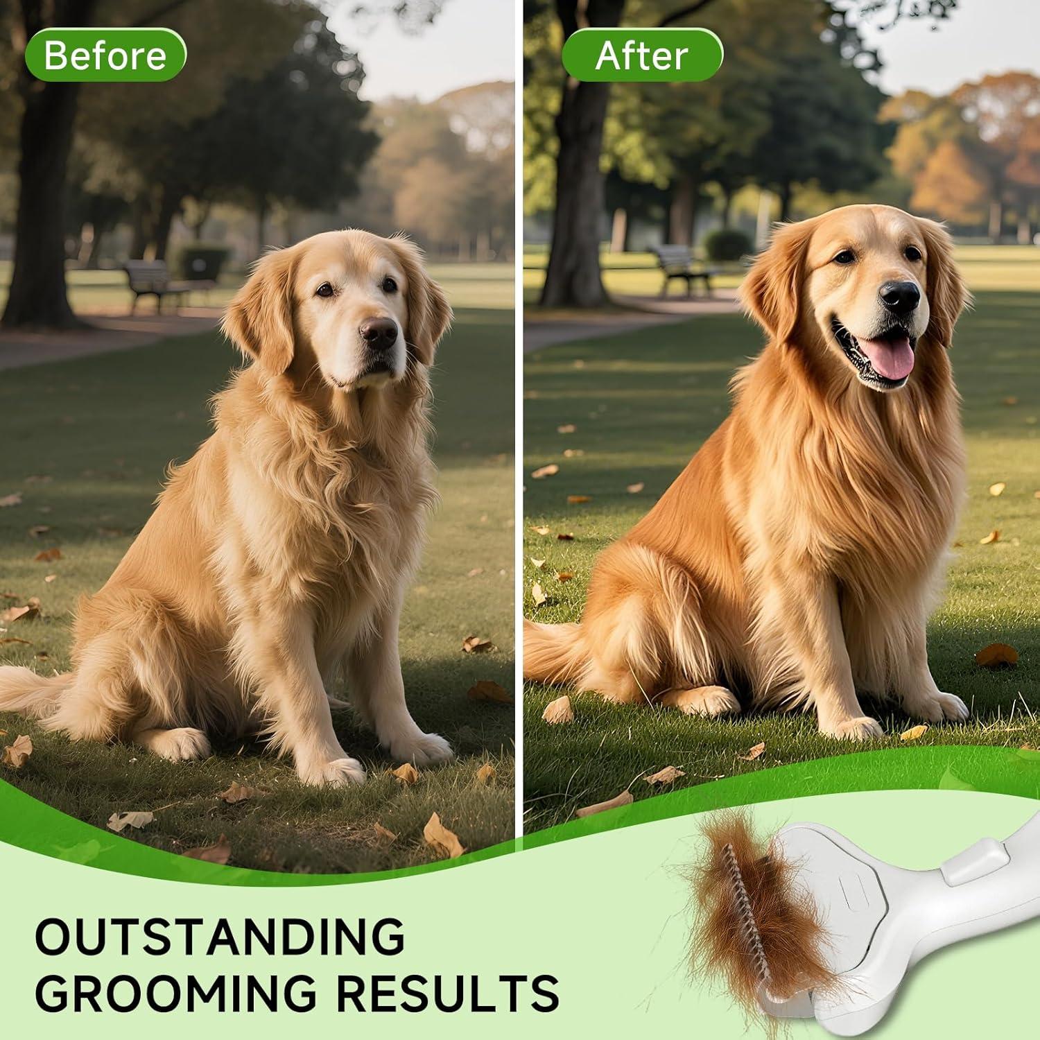 Cepillo Deshedding Profesional VVWVVW para Perros y Gatos - Pelo Largo