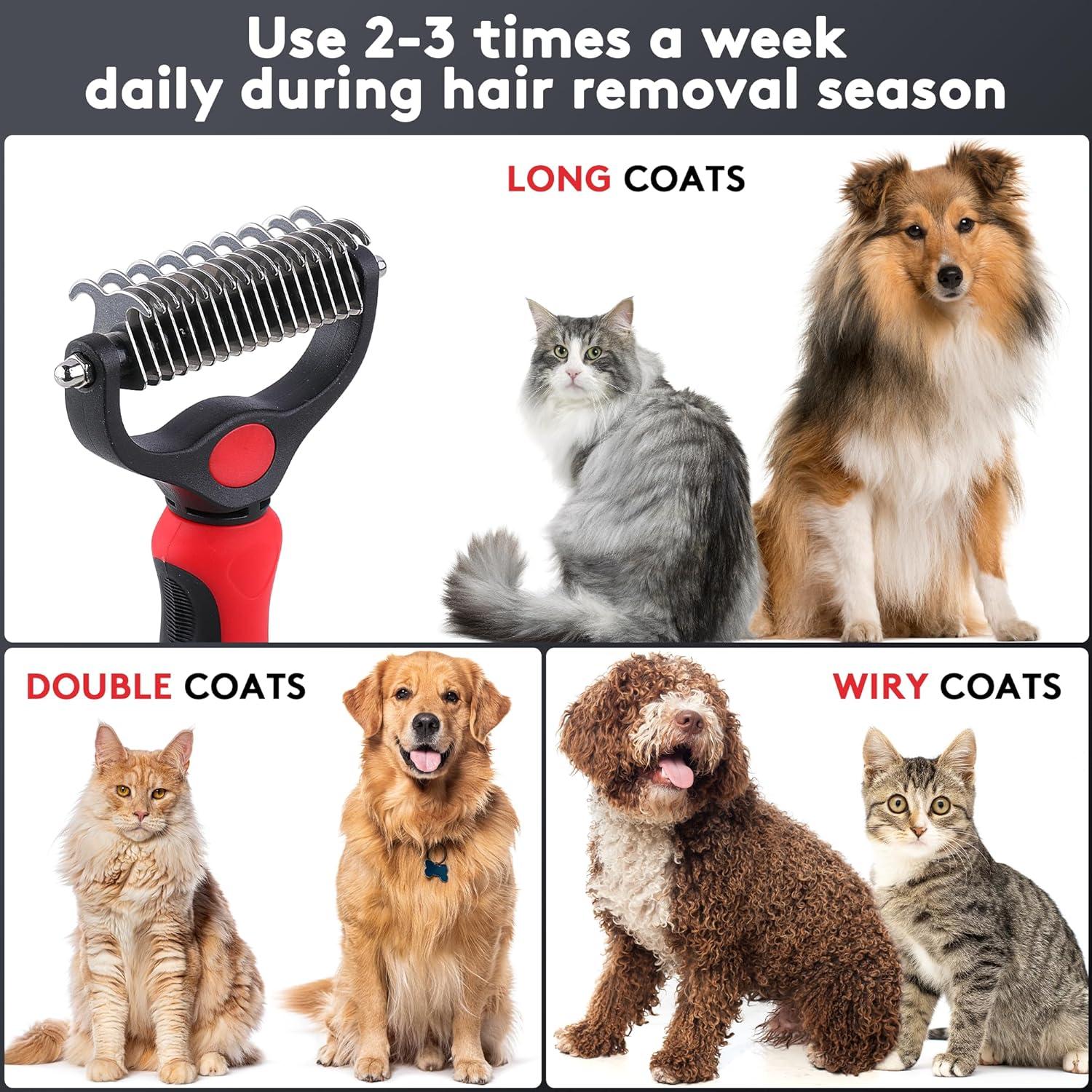 Cepillo Deshedding Tpotato para Perros y Gatos de Pelo Largo