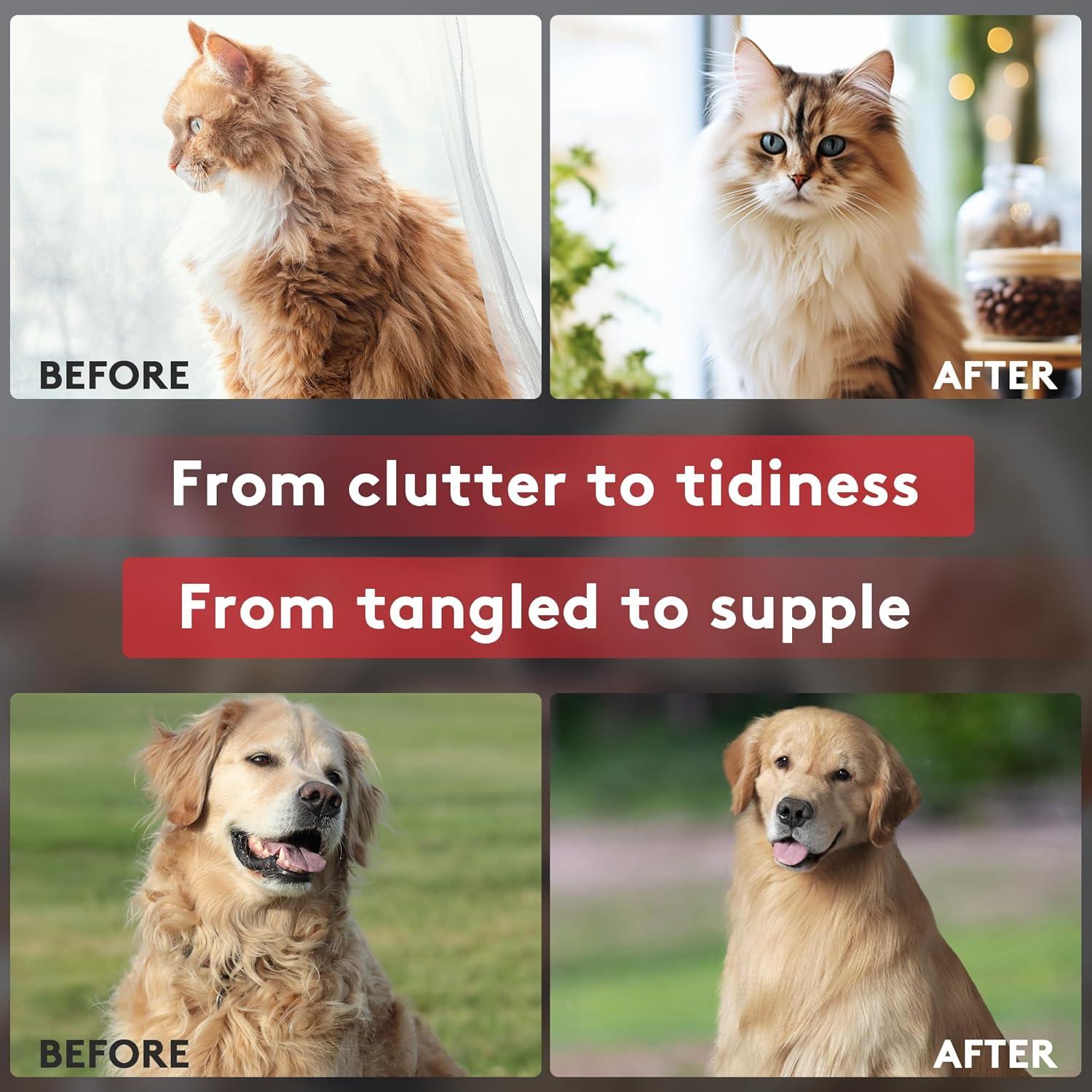 Cepillo Deshedding Tpotato para Perros y Gatos de Pelo Largo