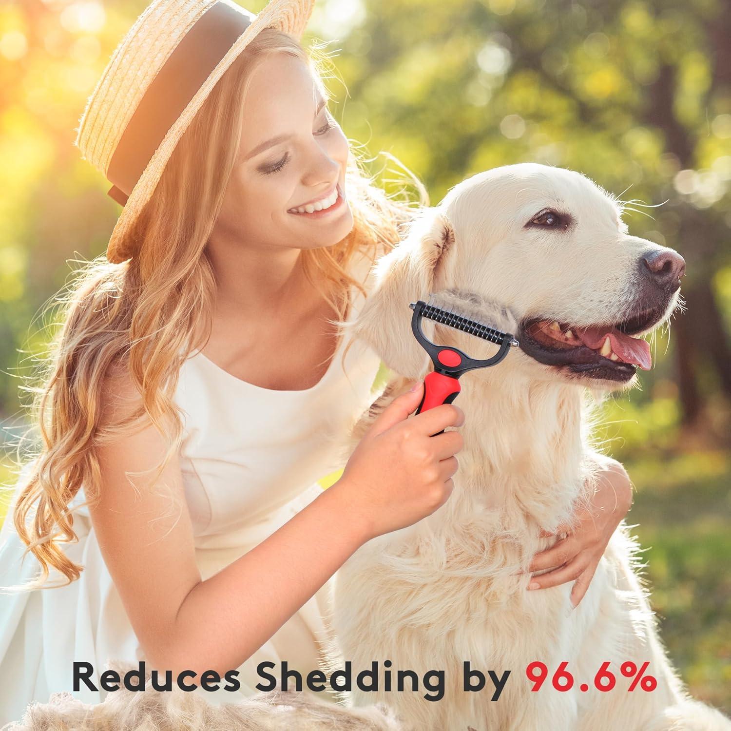 Cepillo Deshedding Tpotato para Perros y Gatos de Pelo Largo