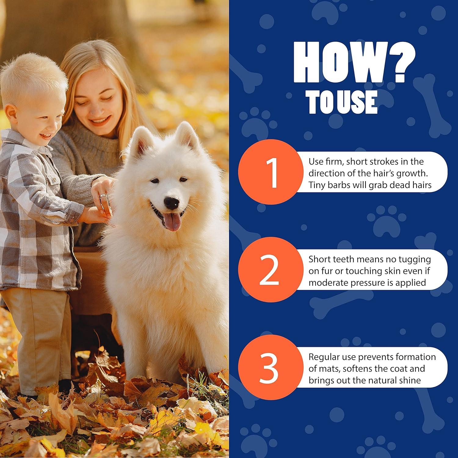 EasyGroomer Cepillo Deshedding Azul para Perros y Gatos 12.7cm