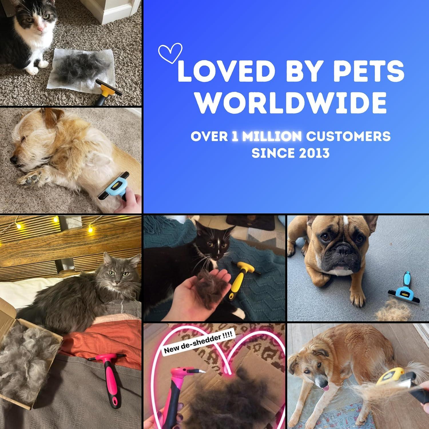 Cepillo Deshedding DakPets para Gatos y Perros - Rosa, 10.16 cm