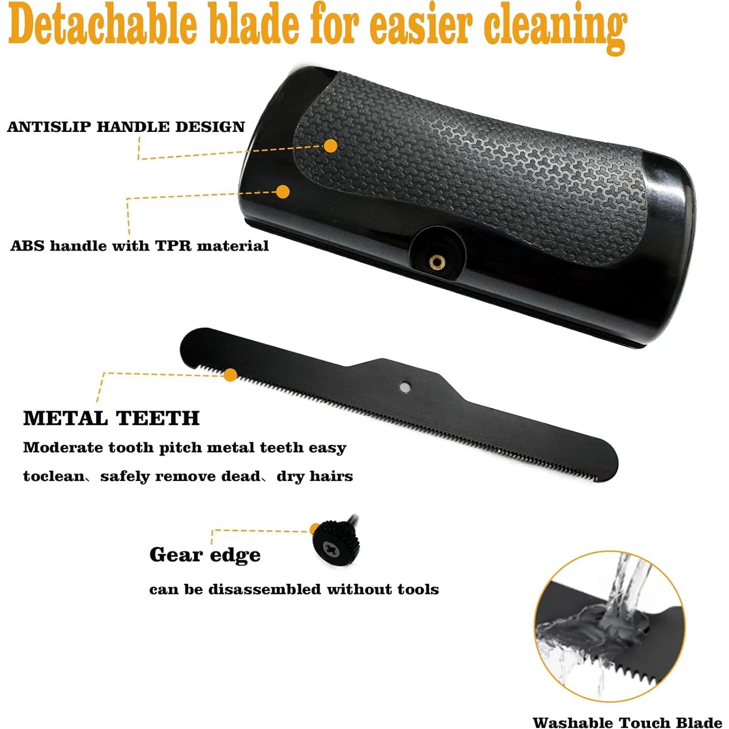 Cepillo Deshedding Magic Palm para Perros y Gatos - Mango Antideslizante