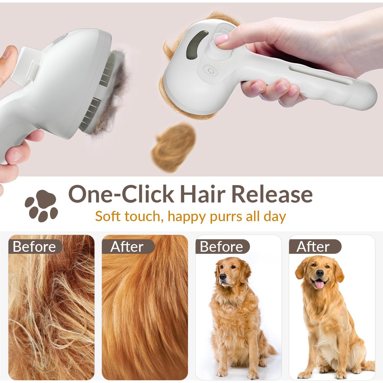 Cepillo de Vapor Autolimpiante Zupooko para Mascotas 20cm