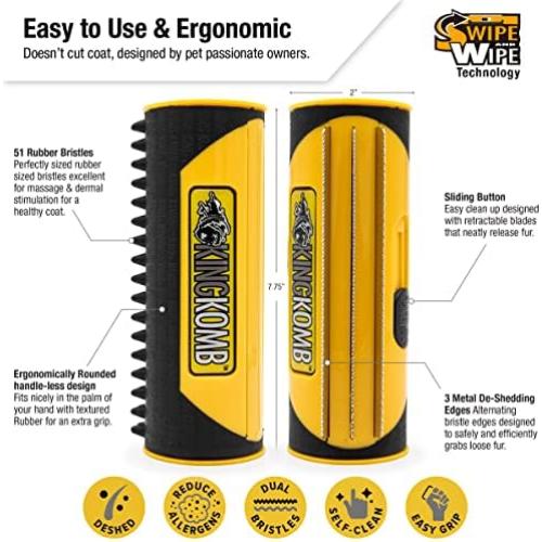 Cepillo de Aseo para Mascotas King Kanine Grande Autolimpiante