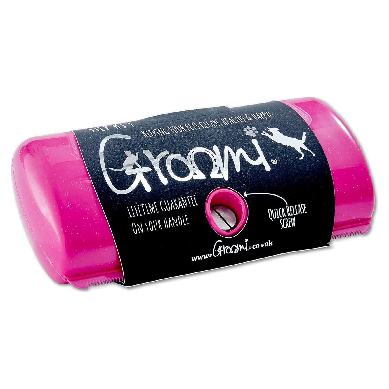 Cepillo Deshedding Groomi Rosa para Perros y Gatos 11x11 cm