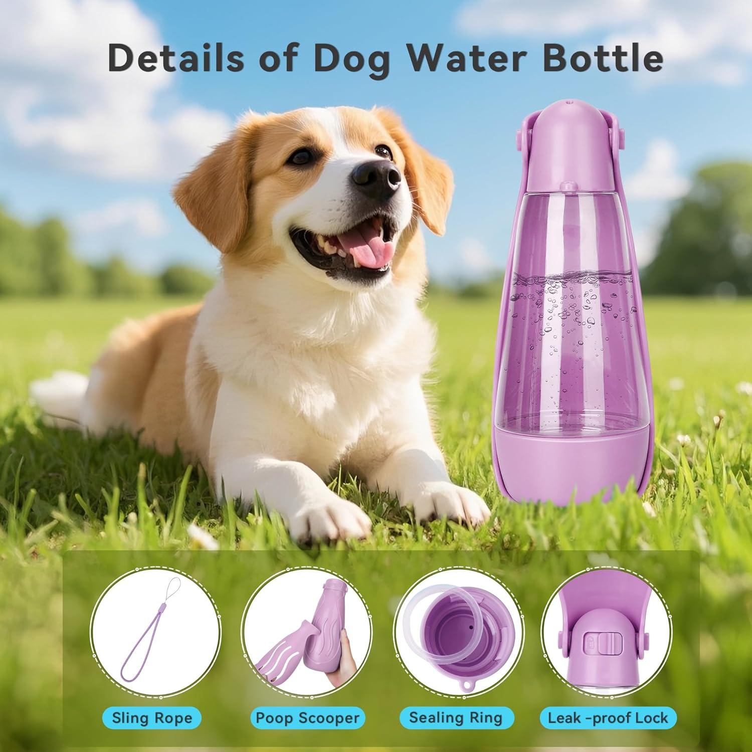 Botella de Agua para Perros UPSKY 414ml Plegable y Multifuncional