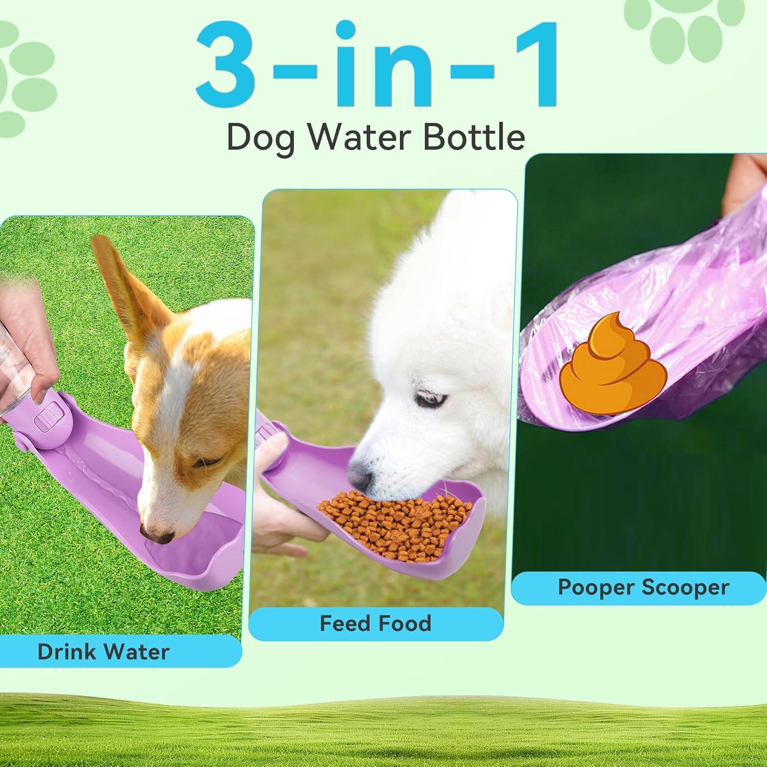 Botella de Agua para Perros UPSKY 414ml Plegable y Multifuncional