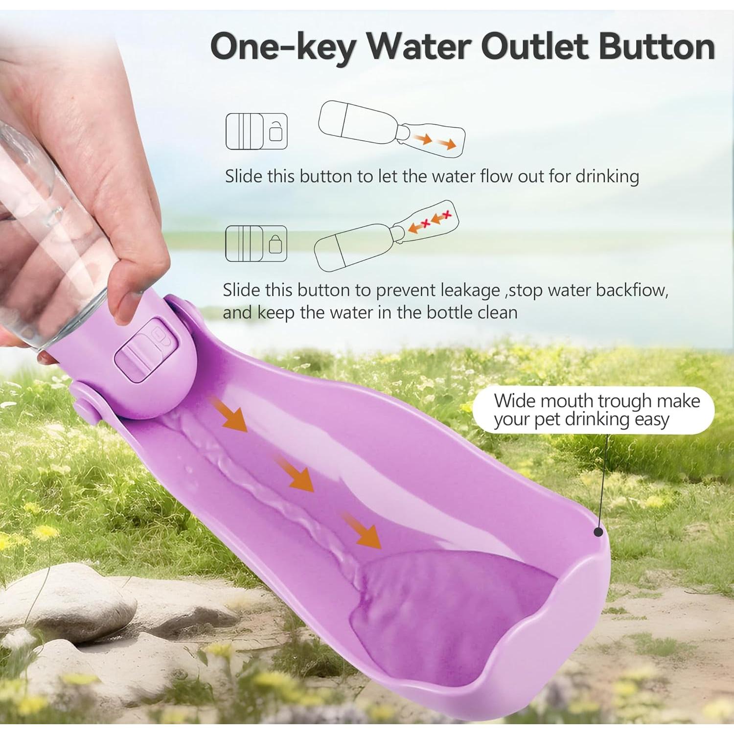 Botella de Agua para Perros UPSKY 414ml Plegable y Multifuncional