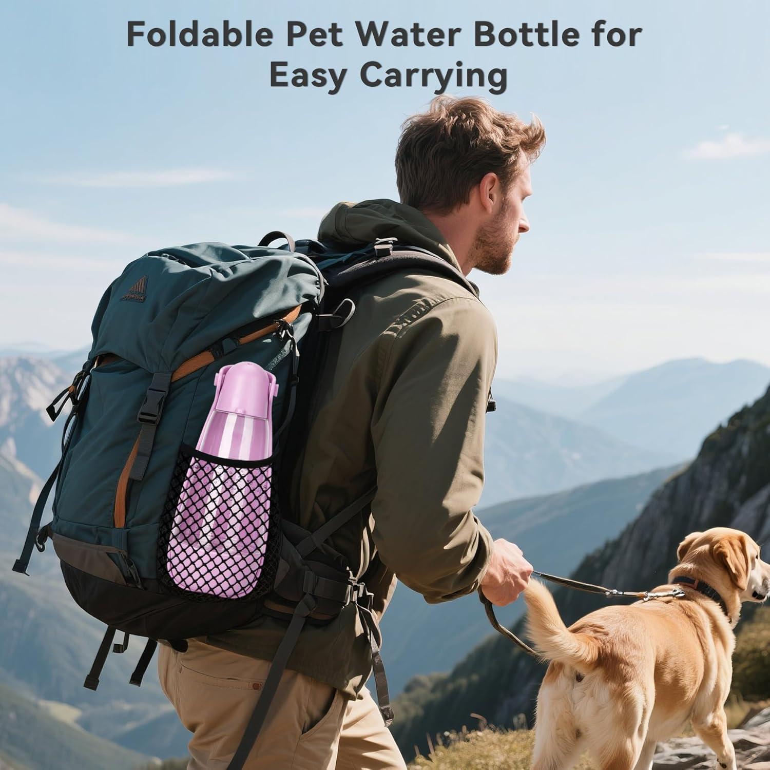 Botella de Agua para Perros UPSKY 414ml Plegable y Multifuncional