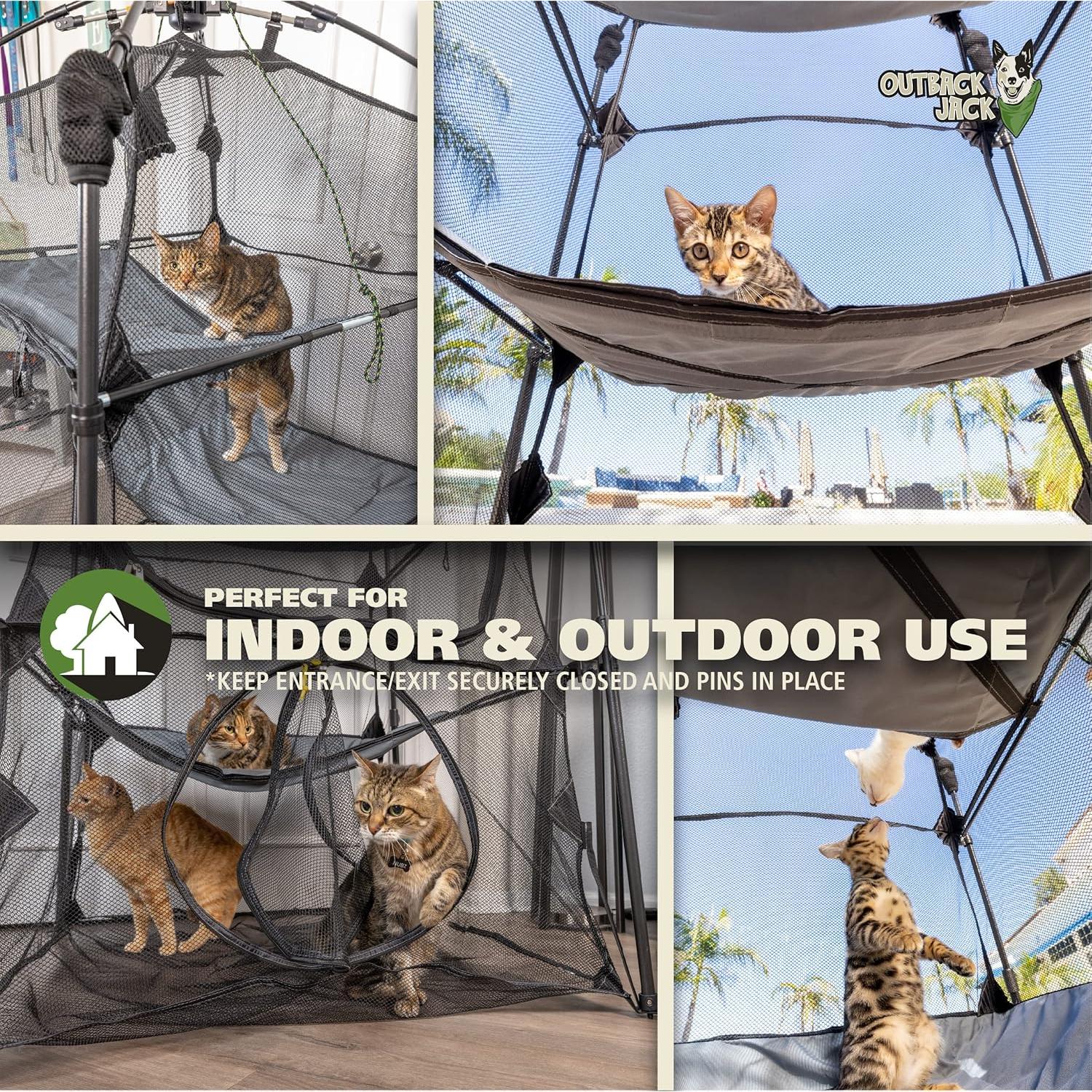 Catio Outback Jack Torre Kitty Katio para Gatos 99x99x135cm