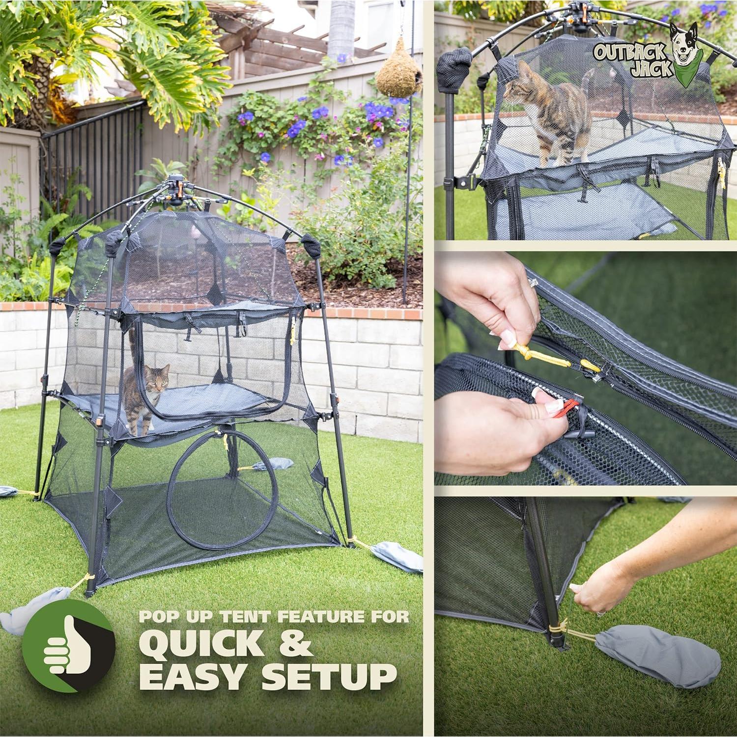 Catio Outback Jack Torre Kitty Katio para Gatos 99x99x135cm